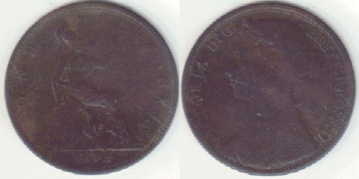 1875 Great Britain Penny A008345